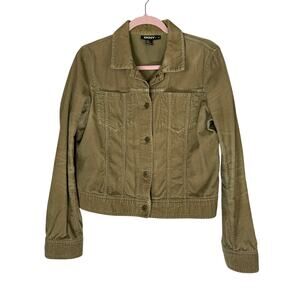 DKNY Camel Brown Button Up Long Sleeve 100% Cotton Corduroy Jacket Size 10